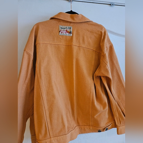 NWOT Lucy and Yak cotton orange denim jacket size medium - Picture 2 of 3